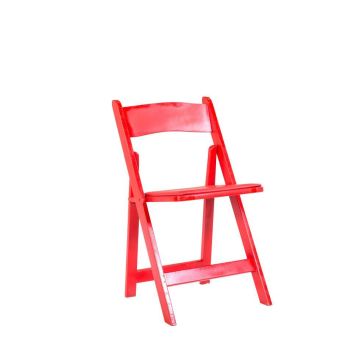 Image of Red Wood Folding Chair